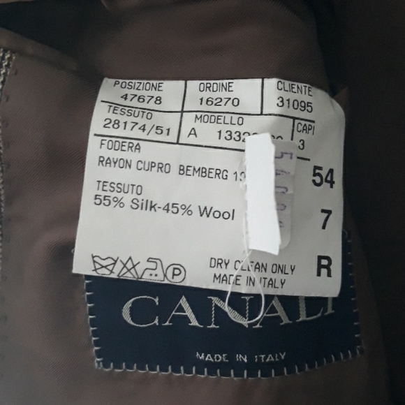 Canali  Pattern Silk Wool Three Button Blazer - Picture 5 of 11